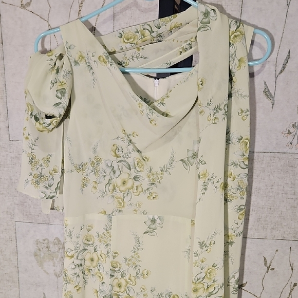 CDC Green Asymmetrical Sundress with Sleeveless Design for Cocktail - Picture 4 of 7